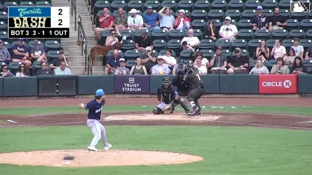 Javier Mogollon homers (2) on a fly ball to left center field.