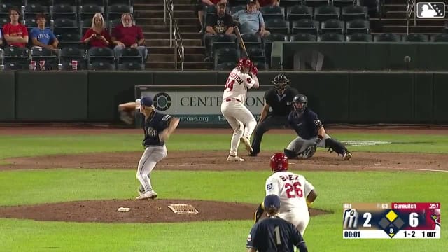 Jack Gurevitch homers (3) on a fly ball to center field. Jesús Báez scores.