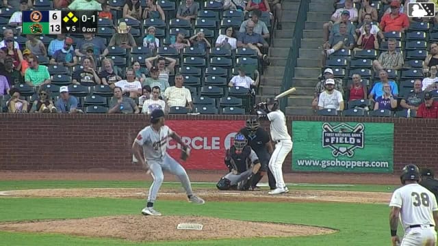 Easton Carmichael singles on a pop up to right fielder Connor Hujsak. Murf Gray scores. Axiel Plaz to 3rd. Edward Florentino to 2nd.