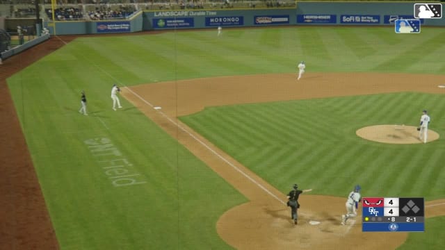 Chase Harlan makes a backhanded stop