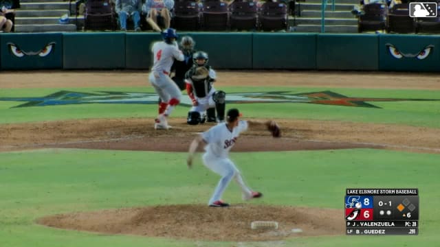 Breyson Guedez singles on a ground ball to right fielder Qrey Lott. Bobby Blandford scores. Max Durrington to 3rd.