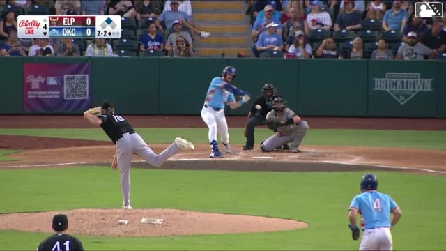James Tibbs III singles on a ground ball to right fielder Carlos Rodríguez. Zach Ehrhard scores.