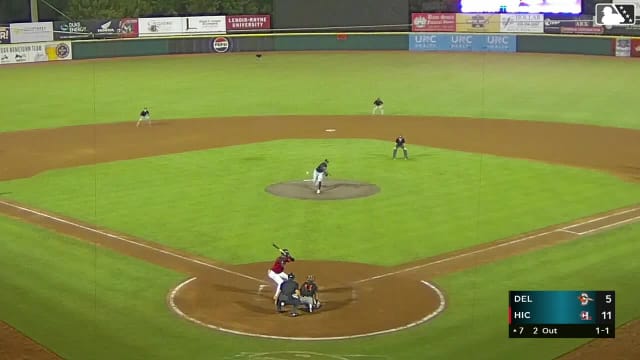 Paulino Santana singles on a sharp line drive to left fielder Stiven Martinez. Yolfran Castillo scores. Kaden Carpenter to 2nd.
