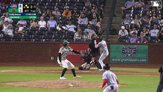 Enddy Azocar homers (6) on a line drive to left field. Antonio Anderson scores. Hudson White scores.
