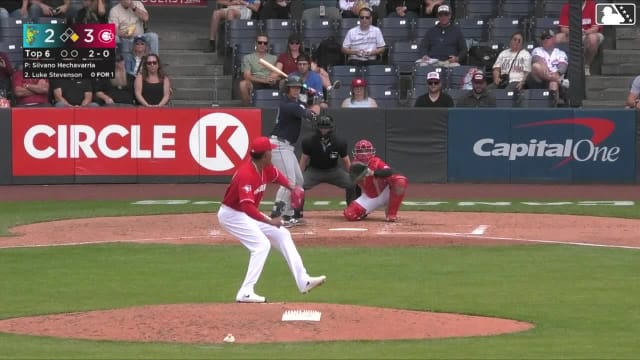 Luke Stevenson homers (9) on a fly ball to right center field. Jonny Farmelo scores.