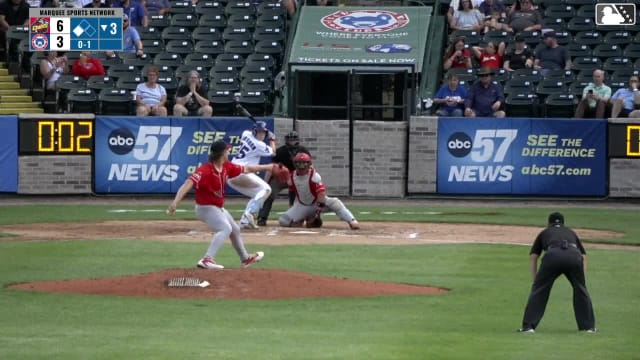 Josiah Hartshorn singles on a line drive to center fielder Cameron Nickens. Ty Southisene scores.