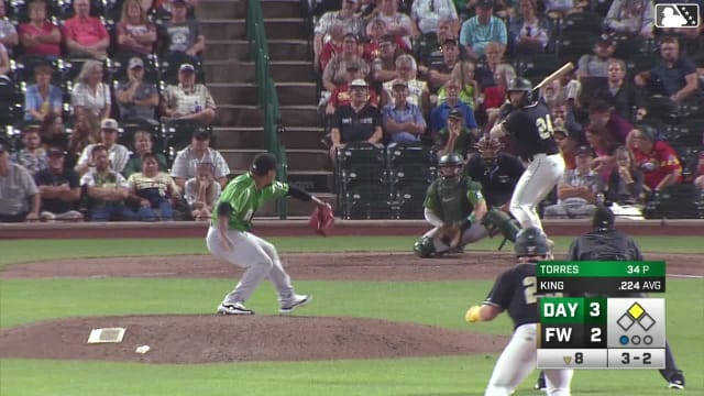 Lamar King Jr. singles on a sharp line drive to left fielder Jack Lausch. Luke Cantwell scores.