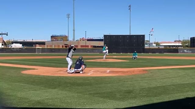 Kade Anderson picks up a strikeout in BP