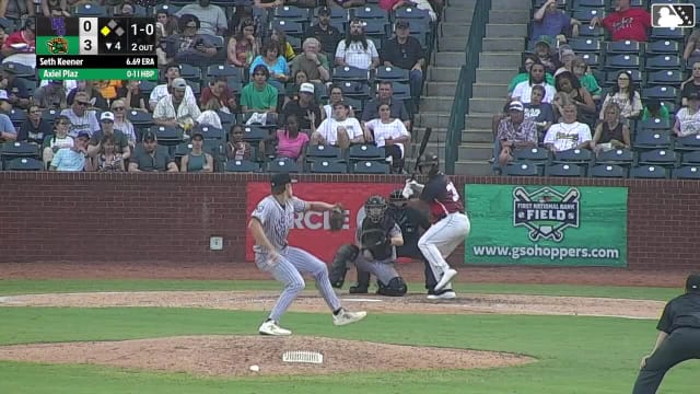 Axiel Plaz homers (13) on a fly ball to center field. Yordany De Los Santos scores.