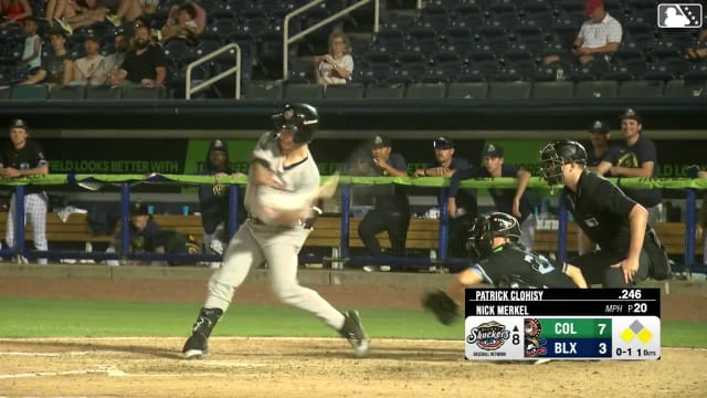 Patrick Clohisy singles on a ground ball to right fielder Mark Coley II. Ambioris Tavarez scores. Kevin Kilpatrick Jr. to 3rd.