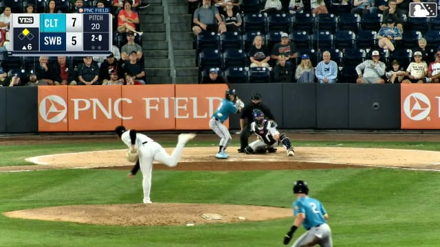 Rikuu Nishida triples (2) on a ground ball to right fielder Yanquiel Fernández. Andy Weber scores.