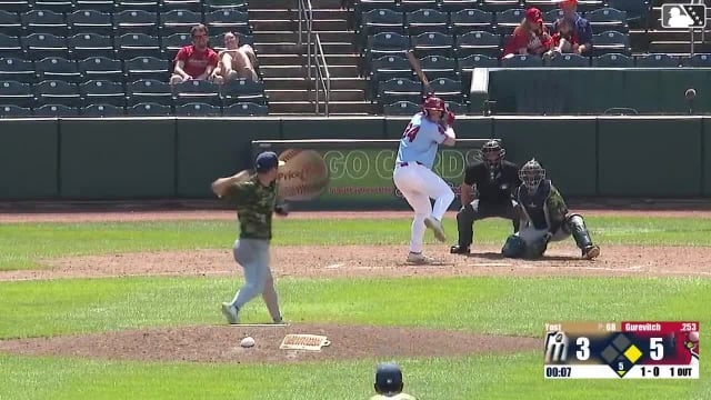 Jack Gurevitch homers (4) on a line drive to center field. Jesús Báez scores.