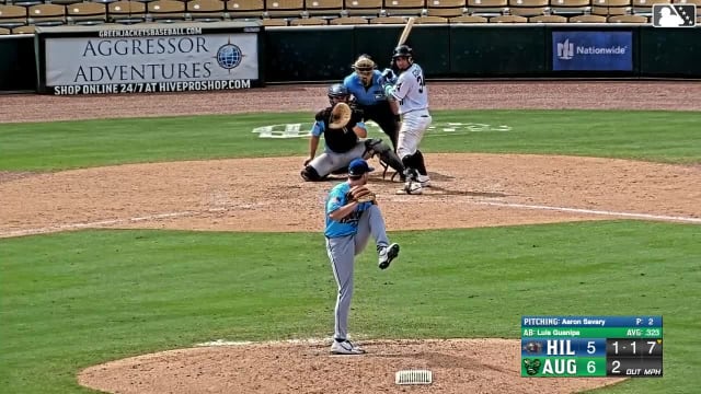 Luis Guanipa singles on a line drive to left fielder Yeiferth Castillo. Austin Machado scores. Joe Olsavsky scores. Luis Parababire to 2nd.