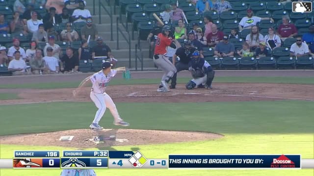 Jordan Sanchez homers (3) on a line drive to right center field. Stiven Martinez scores.