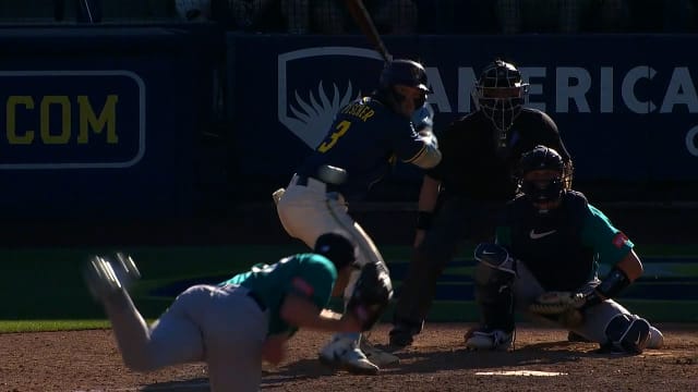 Andrew Fischer's RBI ground rule double 