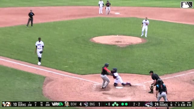 Alex Ramirez throws out the runner at home