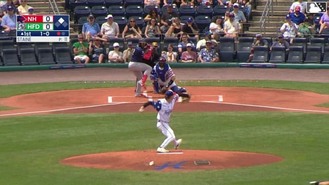 Victor Arias singles on a line drive to left fielder Mike Antico. Carter Cunningham scores.