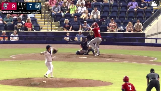 Gavin Fien homers (9) on a fly ball to left center field. Coy James scores.