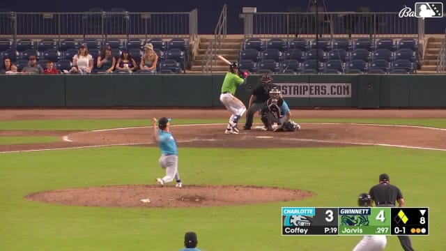 Jim Jarvis doubles (8) on a fly ball to right fielder Braden Montgomery. Ben Gamel scores. Adam Zebrowski scores.