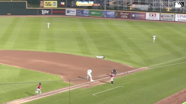 Mitch Jebb goes airborne to make a play