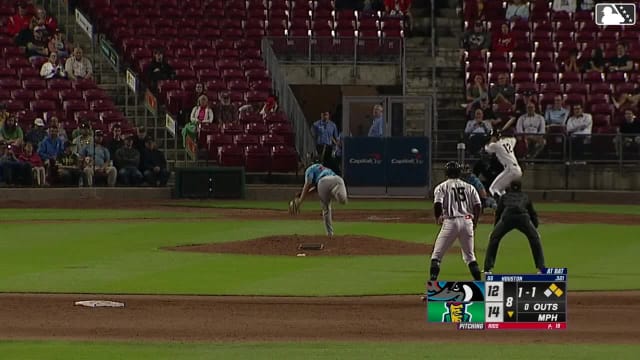 Marek Houston singles on a ground ball to center fielder Dillon Head. Jacob McCombs scores. Danny De Andrade to 3rd.