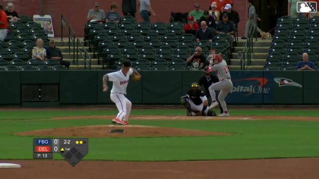Luke Dickerson homers (6) on a fly ball to left field.