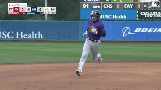 Xavier Neyens drives his fourth homer of the year