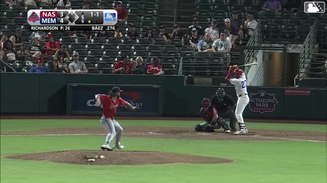 Joshua Báez homers (24) on a line drive to left field.