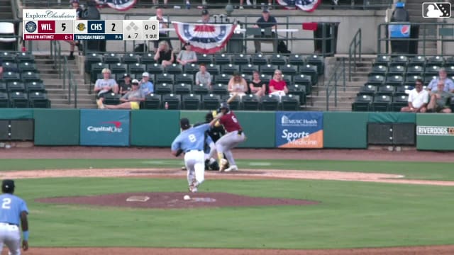 Brailyn Antunez homers (1) on a fly ball to left field.