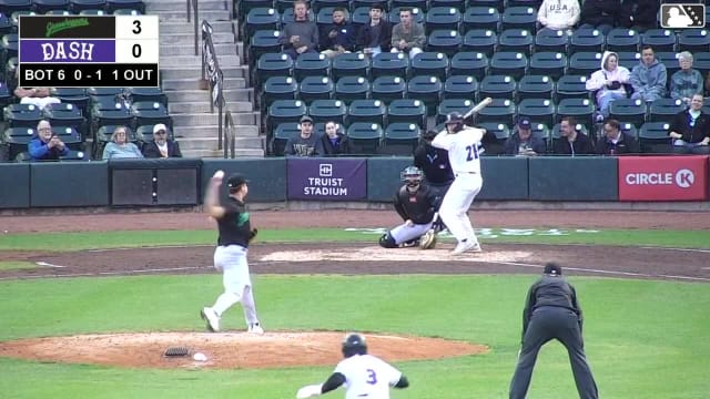 Caleb Bonemer homers (8) on a fly ball to right center field. Ely Brown scores.