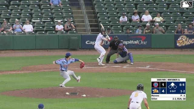 Theo Gillen homers (2) on a fly ball to center field. Brayden Taylor scores.