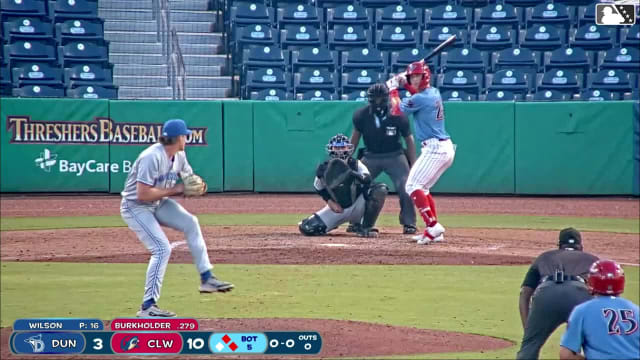 Griffin Burkholder doubles (9) on a sharp line drive to center fielder Blaine Bullard. Jaeden Calderon scores. Robert Phelps to 3rd.