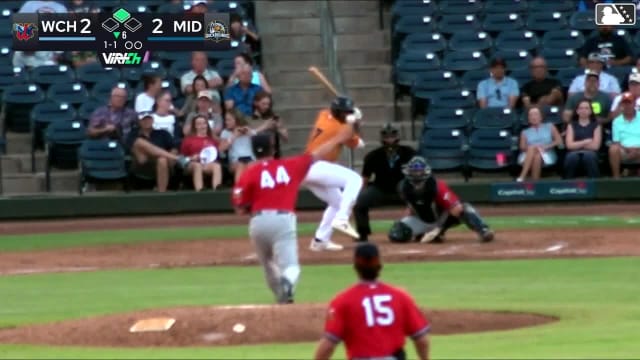 Devin Taylor singles on a sharp line drive to center fielder Maddux Houghton. Cole Conn scores.