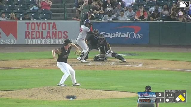 Edgar Montero singles on a line drive to right fielder Cesar Quintas. Nate Nankil scores. Bobby Blandford to 3rd. Edgar Montero to 2nd.
