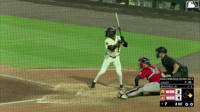 Tyler Samaniego In play, run(s) to Enrique Bradfield Jr.