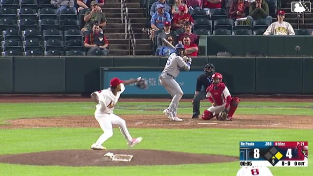 Josue De Paula homers (1) on a fly ball to left center field. Kendall George scores.