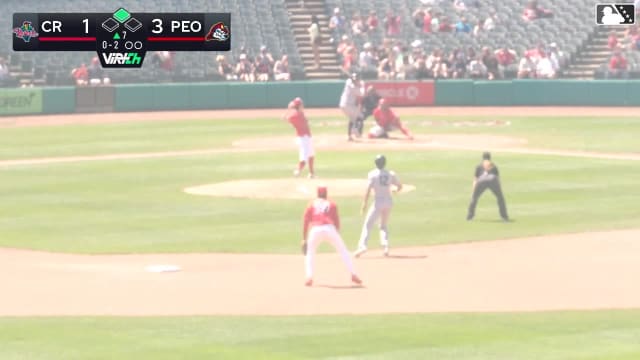 Eduardo Tait doubles (4) on a line drive to center fielder Tai Peete. Marek Houston scores.