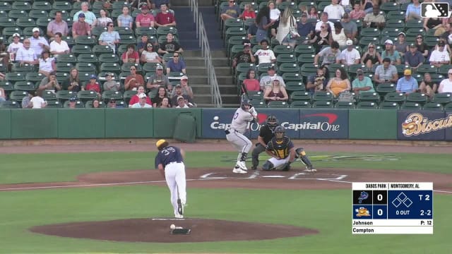 Brandon Compton homers (21) on a fly ball to left field.