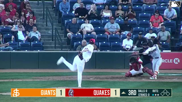Josuar Gonzalez homers (1) on a fly ball to left center field. Angel Guzman scores.