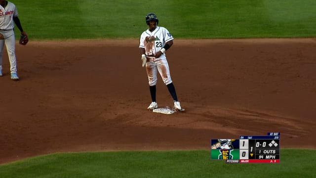 Vahn Lackey singles in first career High-A at-bat