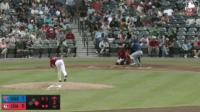Ariel Armas doubles (14) on a ground ball to left fielder Kien Vu. Carter Trice scores.