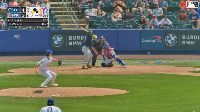 Kahlil Watson singles on a line drive to left fielder Jose Ramos. Dayan Frias scores.