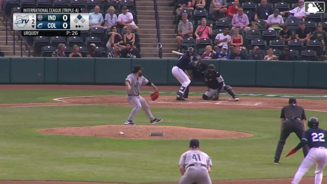George Valera singles on a ground ball to right fielder Dominic Fletcher. Bo Naylor scores.