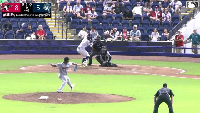 Alexander Frias singles on a ground ball to right fielder Kenni Gomez, deflected by second baseman Reylin Perez. Filippo Di Turi scores. Handelfry Encarnacion scores. Brady Ebel to 2nd.