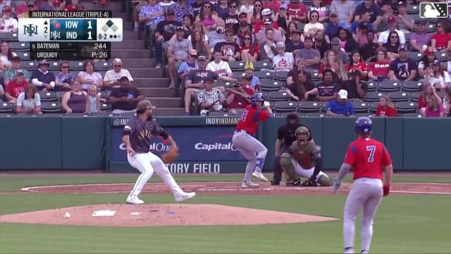 Brett Bateman singles on a fly ball to left fielder Ronny Simon. James Triantos scores.