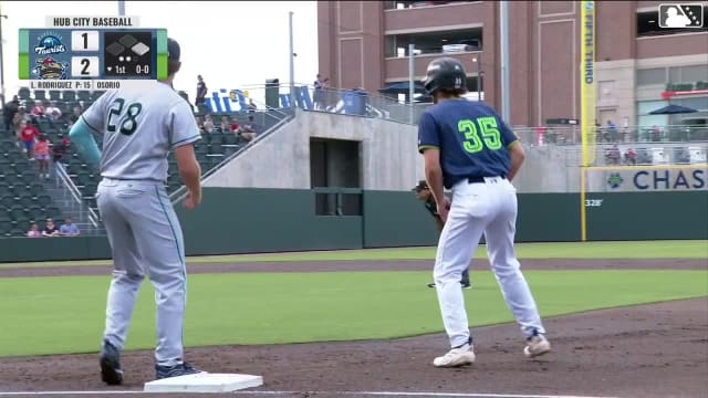 Paxton Kling singles on a ground ball to center fielder Caden Powell. Malcolm Moore scores. Gleider Figuereo scores.