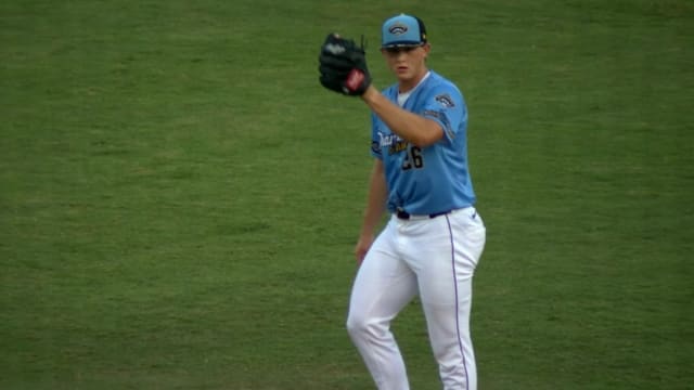 Ryan Sloan fans nine for Double-A Arkansas