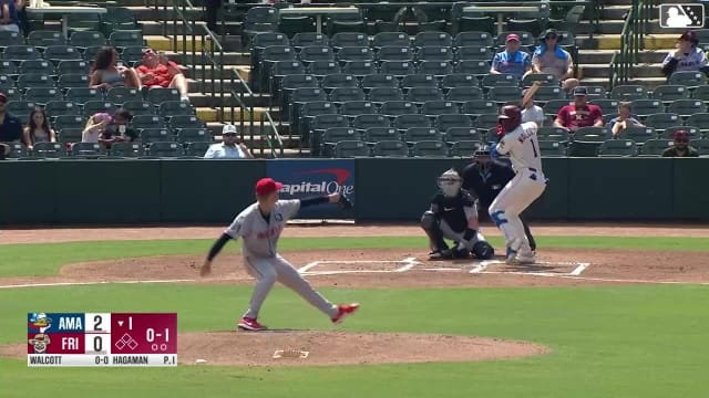 Sebastian Walcott homers (8) on a fly ball to left center field.
