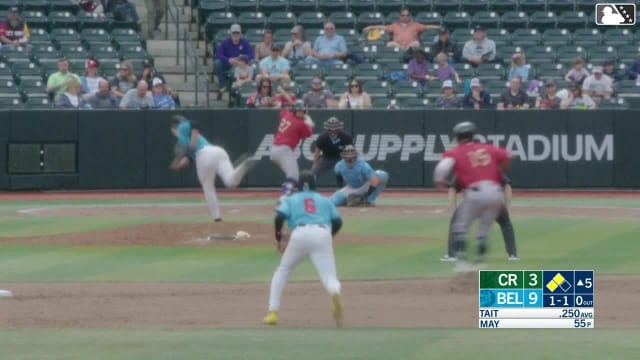 Eduardo Tait flies out to center fielder Colby Shade. Miguel Briceno scores. Jacob McCombs to 3rd.