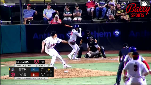 Edgar Montero singles on a ground ball to center fielder Paul Schoenfeld. Bryan Andrade scores.